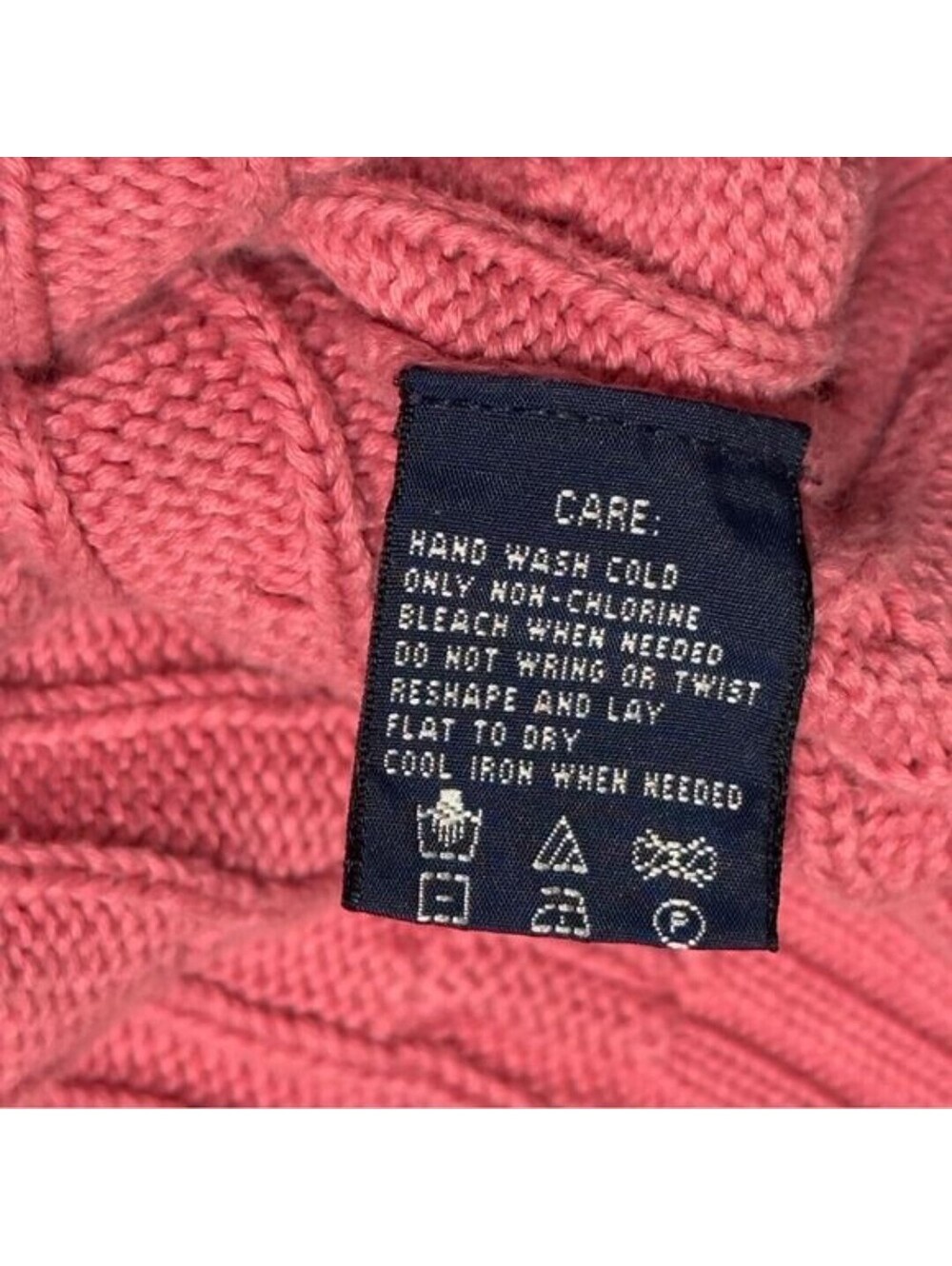 Ralph Lauren Pink Cable Knit Cotton Sweater Small - Picture 4 of 5